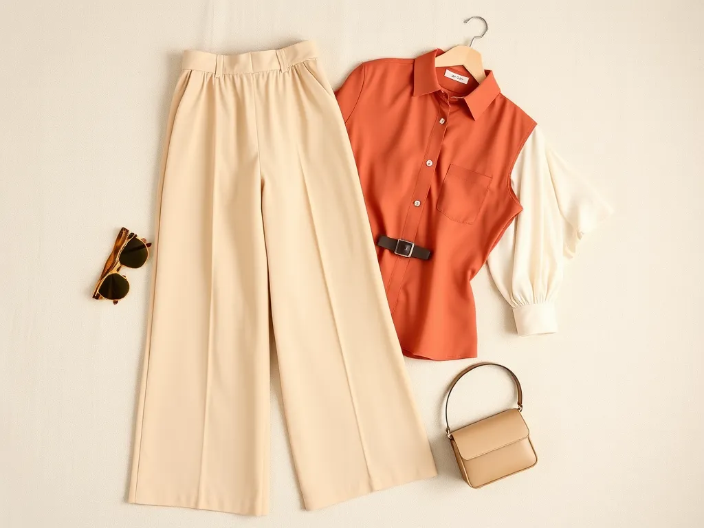 Jaka bluzka do szerokich spodni z wysokim stanem?